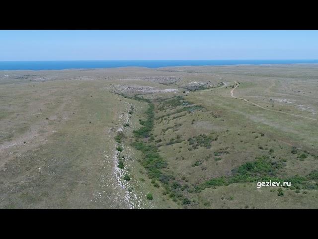 Крым, Тарханкутский заповедник, бывшее русло реки, Черноморский р-н, участки у моря, с квадрокоптера