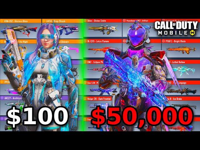 $100 vs $50,000 COD MOBILE ACCOUNT