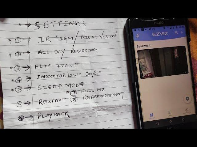 How to use the EZVIZ app..turn on night vision, all day recordings, full hd, indicator light off etc