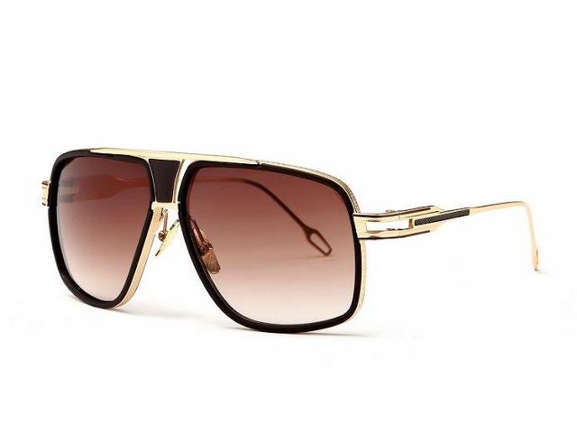 Aevogue brown mirror finish polarized gold frame men's vintage sunglasses