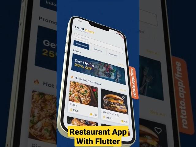 Restaurant App With Flutter Framework #shorts #flutter