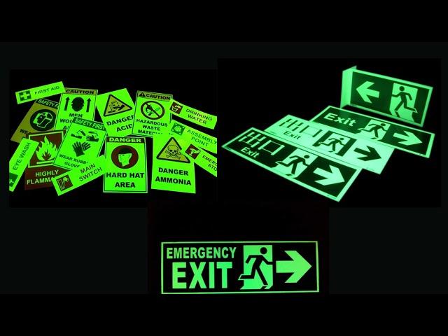 Night Glow Safety Signs, Emergency Sign Boards