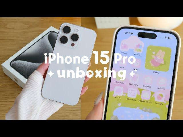 iPhone 15 pro unboxing & aesthetic home screen set up