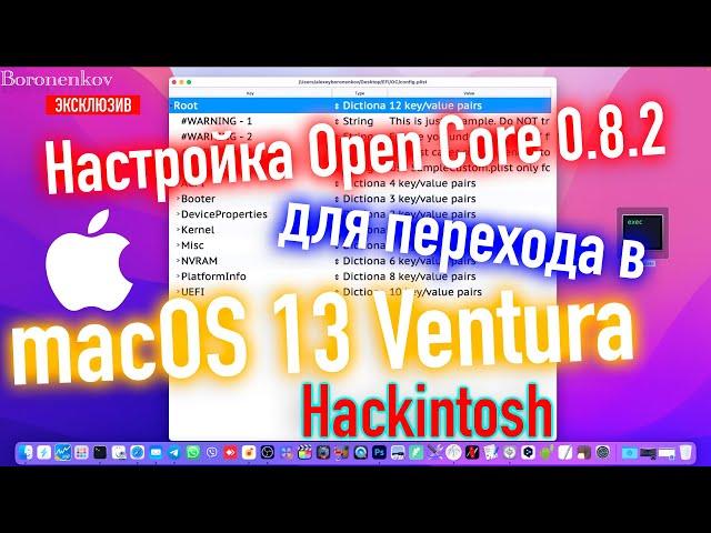 НАСТРОЙКА OPEN CORE 0.8.2 ДЛЯ ПЕРЕХОДА В MACOS 13 VENTURA! HACKINTOSH - ALEXEY BORONENKOV