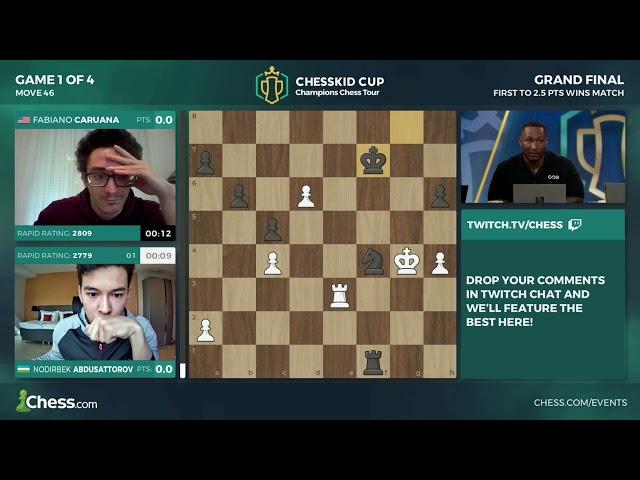 Fabi Blunders! Fabiano Caruana vs Nodirbek Abdusattorov | Champions Chess Tour ChessKid Cup 2023