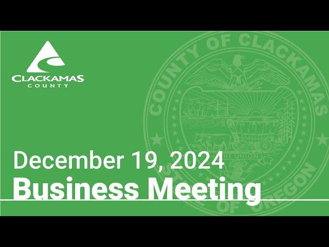 Board of County Commissioners' Meeting - December 19, 2024