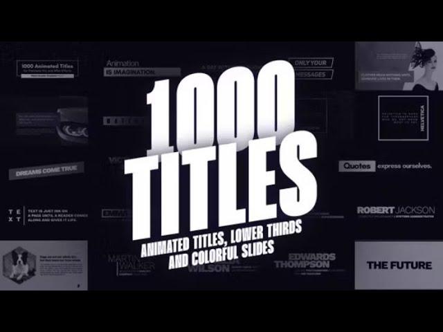 Master Premiere Pro & After Effects with 1000 Animated Title Options