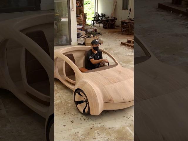 Dad Designed And Build iCar ( Apple Car ) For His Son #homemade #woodworking