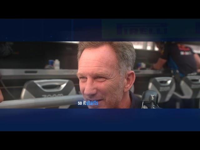 Christian Horner "congratulating Carlos Sainz and Sergio Perez's knockout in Q1" at the MexicanGP