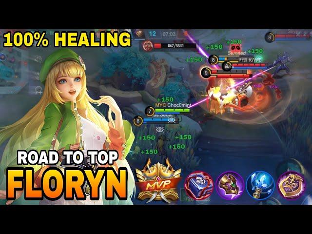 TOP 1 GLOBAL FLORYN BEST BUILD 2023, FLORYN ROAD TO MYTHIC BEST SUPPORT | MOBILE LEGENDS