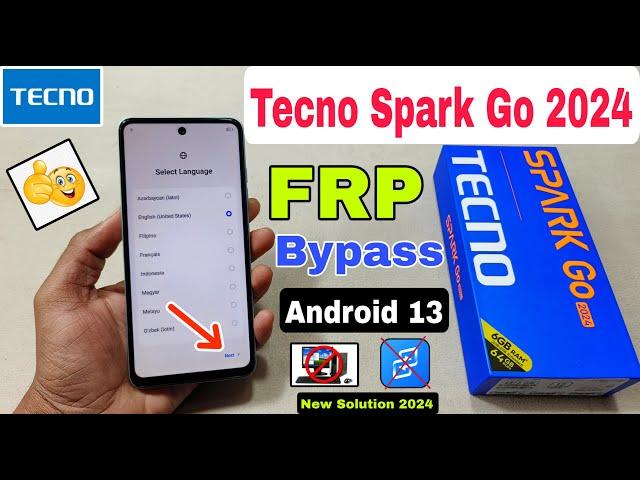 Tecno Spark Go 2024 FRP Bypass Android 13 | New Trick | Tecno BG6 Google Account Bypass Without Pc |