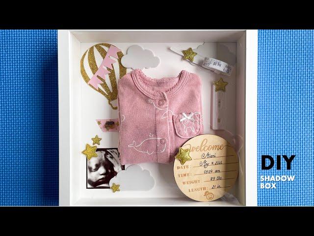 DIY Memory Box / Shadow box with IKEA SANNAHED frame / easy newborn keepsake