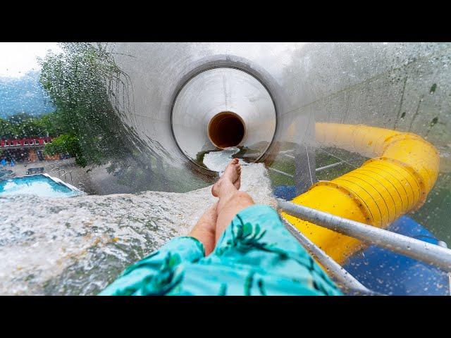 New GLASS Water Slide at Liechtenstein's ONLY Water Park POV