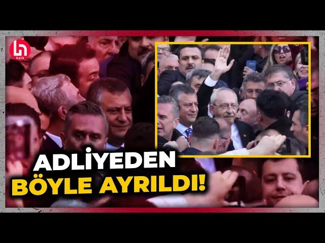 Kemal Kılıçdaroğlu adliyede tarihi anlar yaşattı! Elini kaldırarak çıkması dikkat çekti!