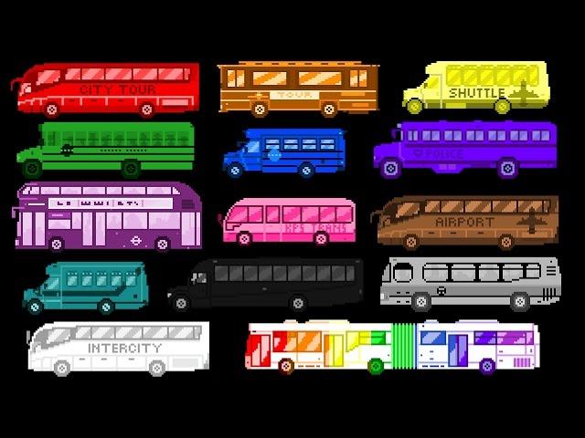 Bus Colors - Street Vehicles - The Wheels on the Bus - The Kids' Picture Show (Fun & Educational)