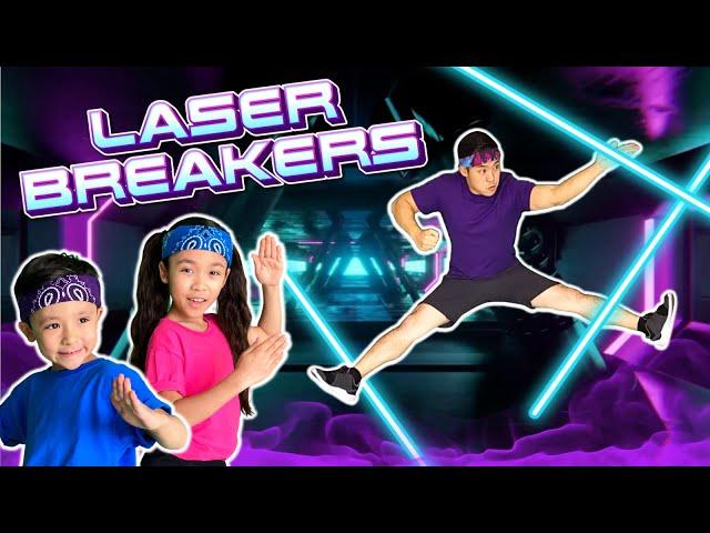 Break the Lasers! VIDEOGAME Workout | Funny Spy Exercise for Kids