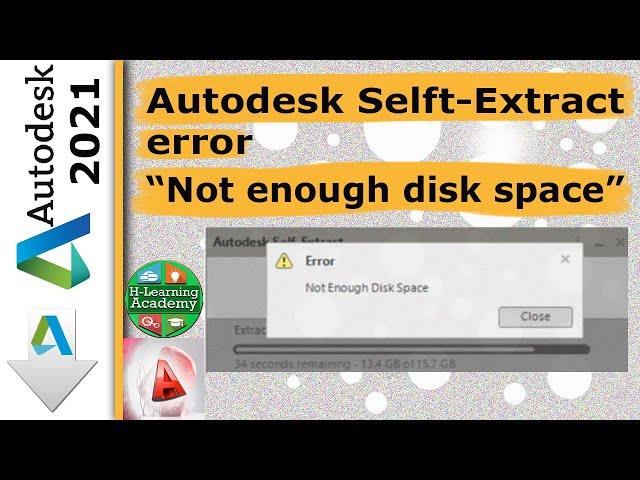 Autodesk Self-Extract Error "Not enough disk space"