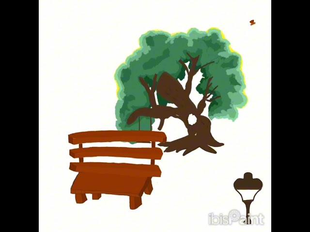 Membuat Taman di sore hari di Ibis Paint. #ibispaintx #petang #drawing #pohon #taman