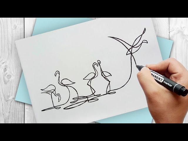 How to draw animals easily | Drawings in one line (selection)