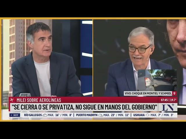 Milei sobre Aerolíneas: "Se cierra o se privatiza, no sigue en manos del Gobierno"