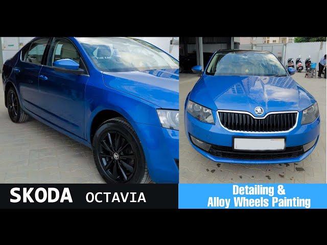 Skoda Octavia Detailing and Alloy Wheel Painting | Krithi Car Care, Bangalore