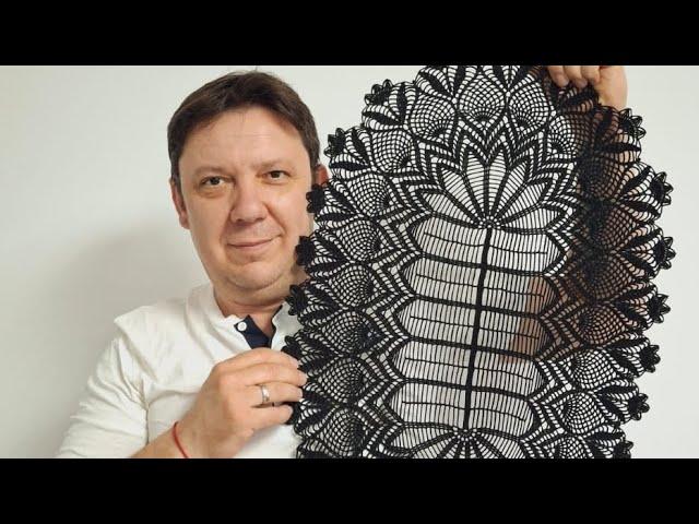 Овальная Салфетка крючком.  Пятая часть.  Очередной шедевр.