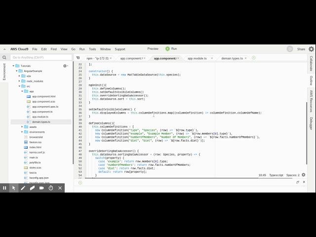 How to create a sortable datatable with dynamic column definitions using angular material datable