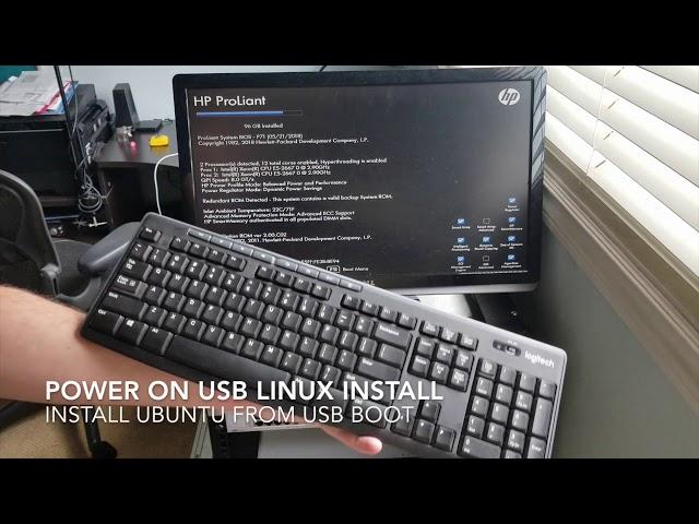 From USB boot to install linux ubuntu operating system on a hp proliant dl360p g8 server