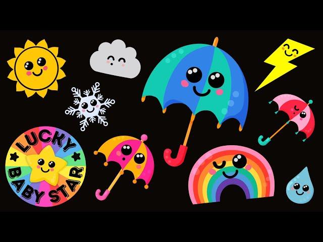 ️Wonderful Weather Baby Sensory Video! Colourful Rainbows, Umbrellas & High Contrast Fun ️️