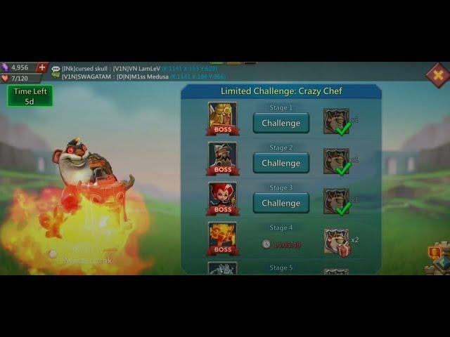 Lords Mobile: Limited Challenge: Crazy Chef, BOSS Stage 3 WITHOUT Rose Knight, Ramsay Mastercook