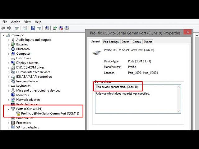 SOLVED Prolific USB to Serial - This Device Cannot Start (Code 10) Issue / Problem Solution