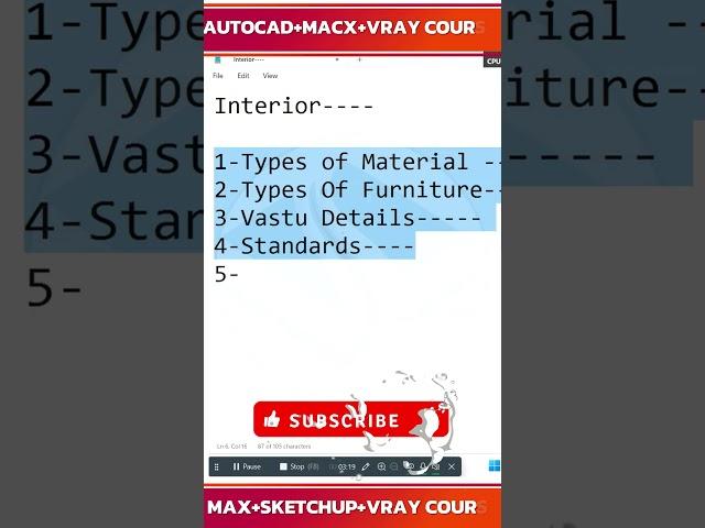Pat 4 Live Class Interior Detailed  How To Start Interior With All Topics Watch All Parts#video#home