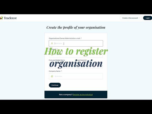 How to register the organisation (company or school)