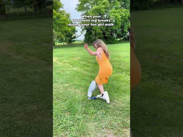 My Prosthetic Leg Broke On My Hot Girl Walk  #Prosthetic #Amputee #Falling #Shorts