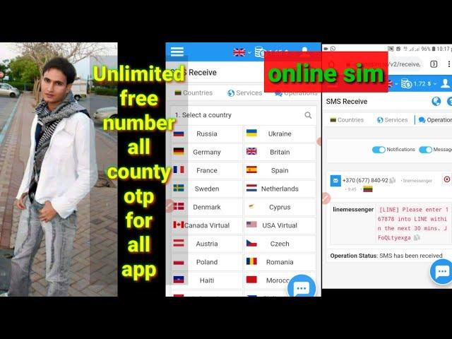 onlinesim free virtual number ulimited 2021 | Create unlimited gmail , whats , line account