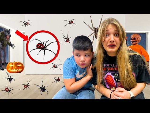 We Found GIANT SPIDERS in OUR HOUSE!! Fun and Crazy Kids HALLOWEEN SPECIAL!