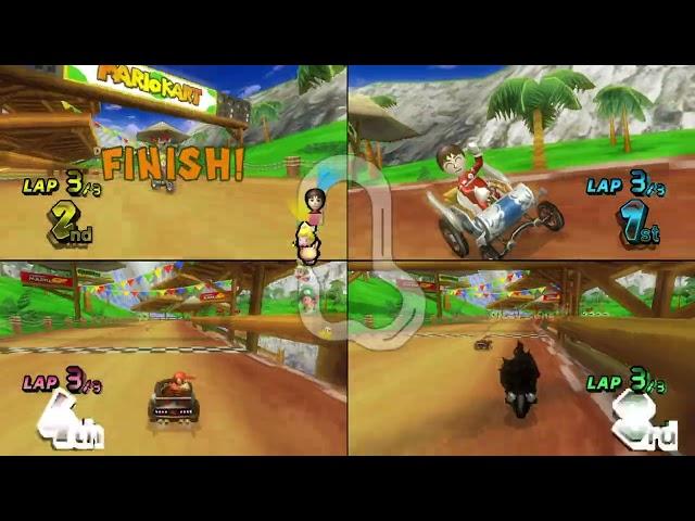 Mario Kart Wii  4 Players #490 Shell Cup 150cc