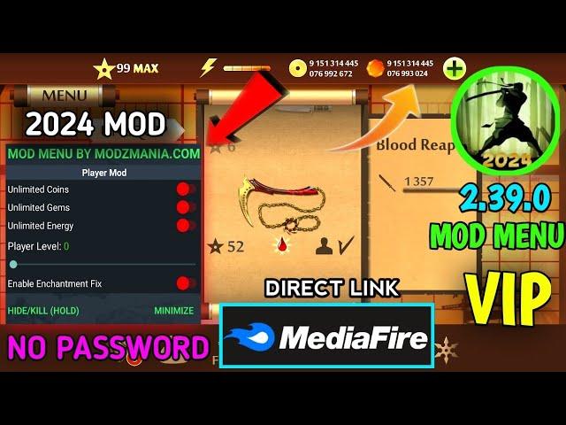 Shadow Fight 2 Latest 2.39.0 updated mod menu | unlock everything,unlimited gems,coins,lavel max mod