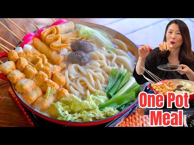 The MOST DELICIOUS One-Pot-MEAL! Korean Fish Cakes Udon Noodles Recipe 어묵전골