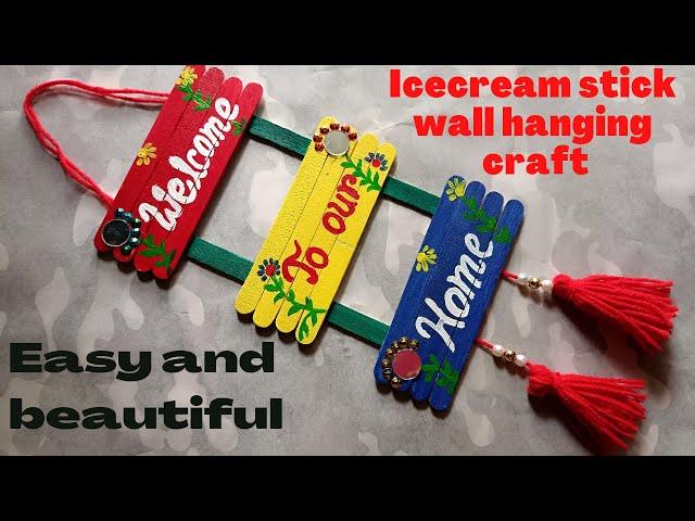 Welcome door hanging.Icecream Stick Craft Idea.How To Make a Wall Hanging With Icecream Sticks.