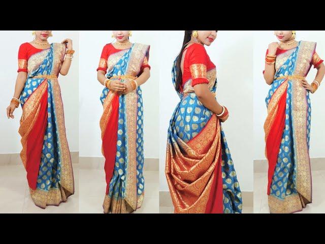 বিয়ে বাড়ি শাড়ী পরা নিউ স্টাইলস | Atpoure Bridal Saree Draping | Bengali Style Saree Draping