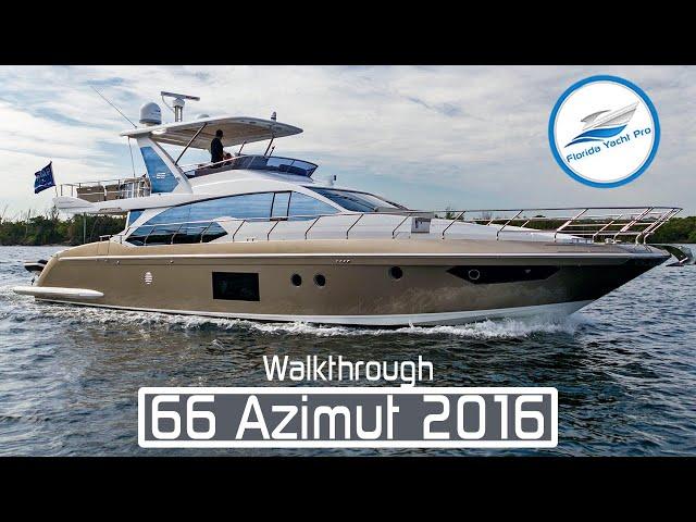 66 Azimut 2016 - AZIMUT FLYBRIDGE WALKTHROUGH @ 2022 PB Boat Show - Available for $1.9M