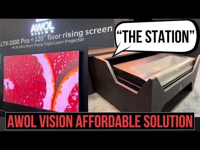 Laser TV Affordable Cabinet/Mount Solution! Awol Vision LTV-3500 Pro w/Motorized Floor Rising Screen