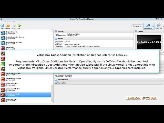 VirtualBox Guest Addition Installation on Redhat Enterprise Linux 7.5 | VirtualBox 5.2