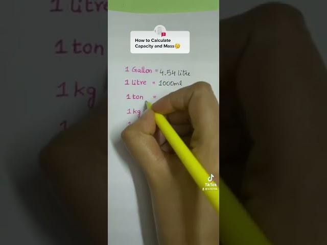 How to Calculate Capacity and Mass? #math #tutor #shorts #youtube #mathtrick #learning #youtuber