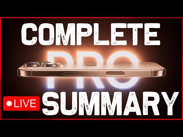 Summary of todays APPLE EVENT | iPhone 16 (Pro/Pro Max), Apple Watch, AirPods etc