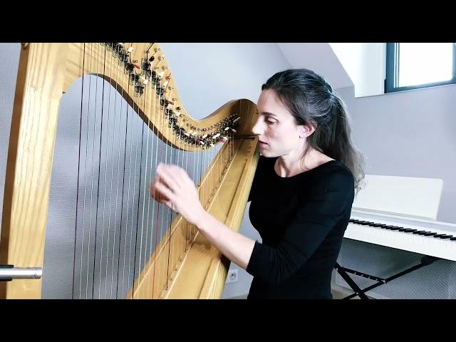 Tamsin Dearnley plays Bach Cello Suite no. 1 in G major BWV 1007: VI (Gigue) - Lever Harp Solo