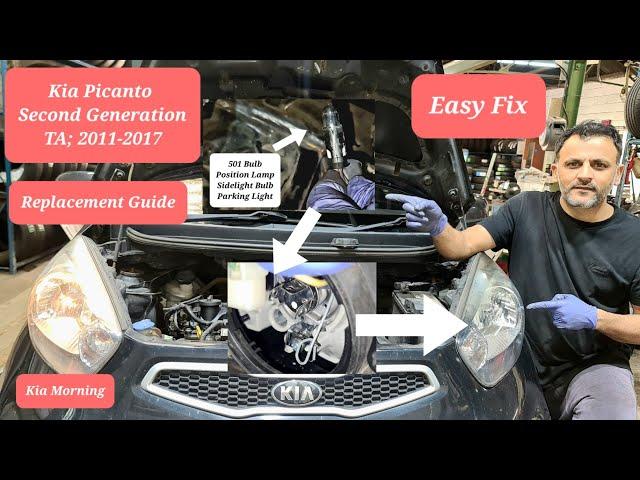 how to change Position Lamp | Sidelight | Parking Lamp on Kia Picanto mk2 #headlight