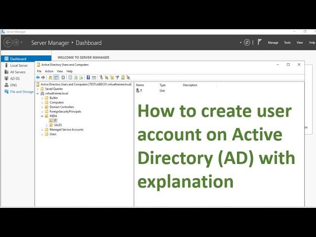 How to create user account on Active Directory ? | User account creation on Active Directory