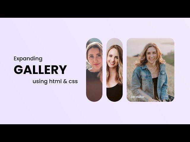 How To Create Expanding Image Gallery Using HTML And CSS | Expandable Card on Hover